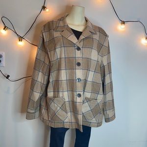 Pendleton Plus | Tan Wool Plaid Jacket